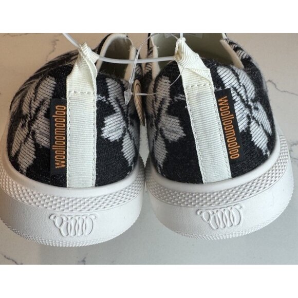 WOOLLOOMOOLOO Byron 39 EU Slip On Merino Wool Comfort Sneakers White Black - Picture 10 of 14
